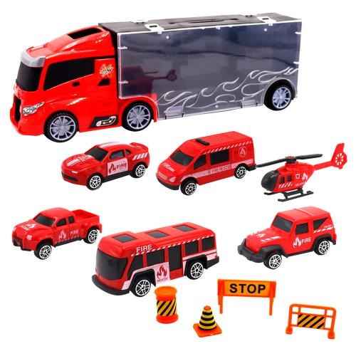 Игровой набор Пожарная машина кейс с машинками 6 шт Funky Toys FT0314423