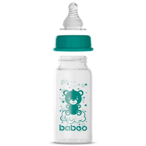 Бутылочка для кормления стеклянная с узким горлом 120 мл от 0 месяцев Baboo 3-120 фото 2
