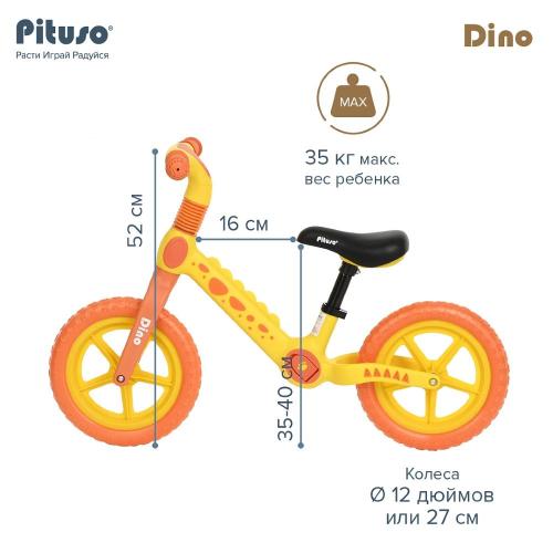 Детский беговел Dino Pituso QW-BB001-Yellow жёлтый фото 14