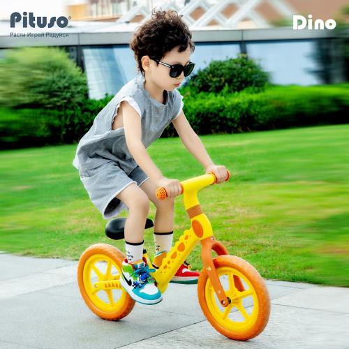 Детский беговел Dino Pituso QW-BB001-Yellow жёлтый фото 10